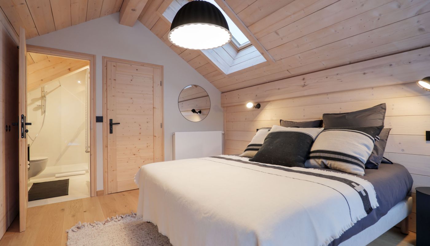 location rental accomodation appartement loft chamonix mont-blanc hyttalodge chambre